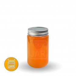 جار شیشه ای استوانه ای کانتینری آرم دار درب 68سایز 3